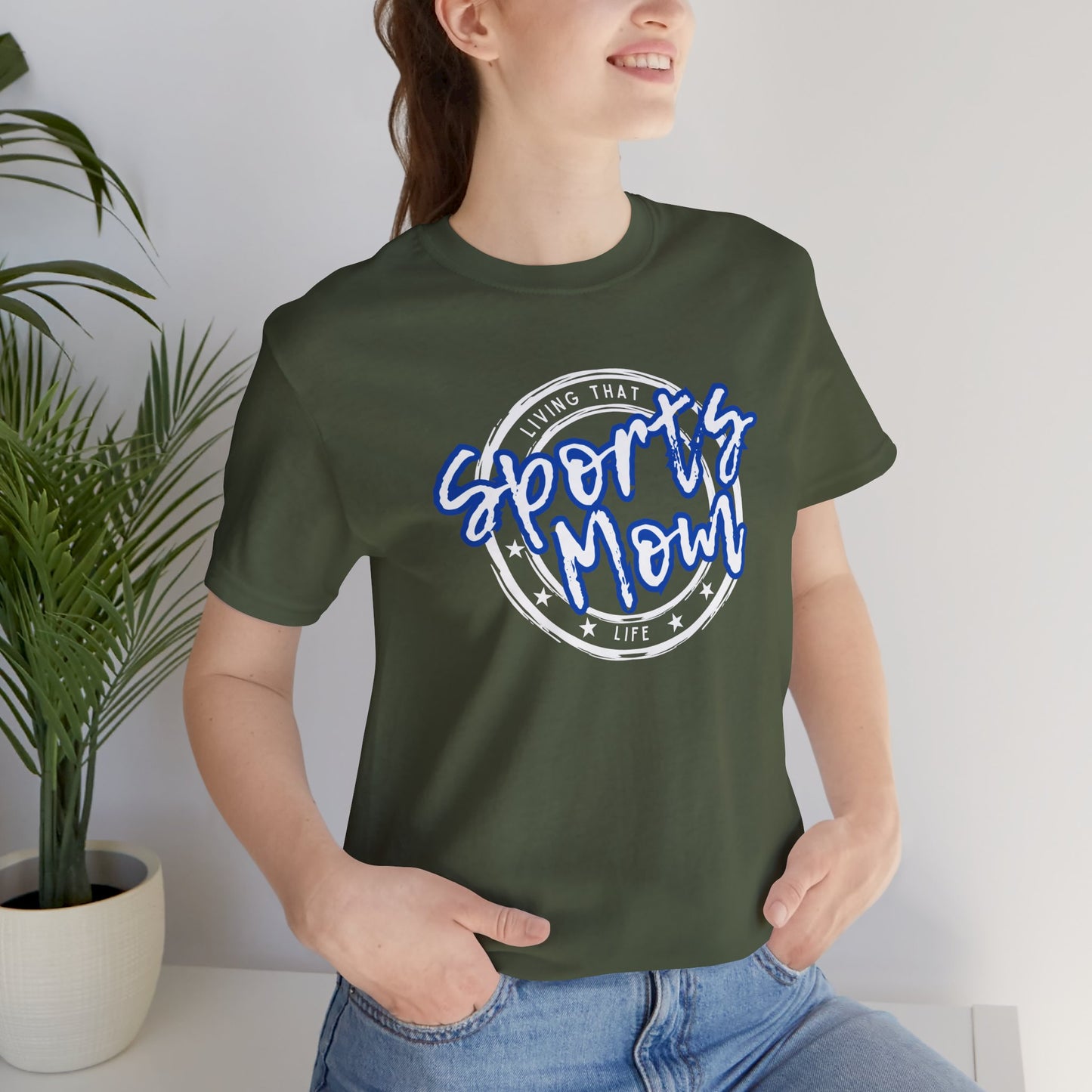 Sports Mom -- Blue Font (Adult Unisex Tee)