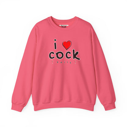 I Love Cocktails -- Playful Font (Adult Unisex Crewneck Sweatshirt)