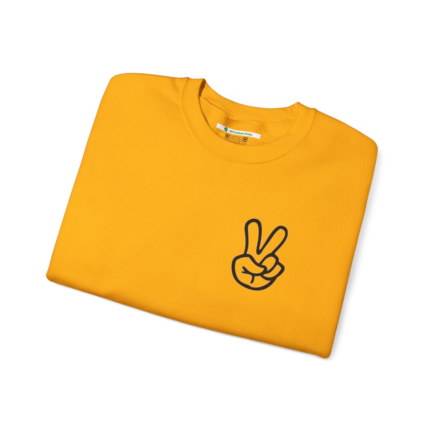 Peace Sign [Sleeve Message] (Adult Unisex Crewneck Sweatshirt)