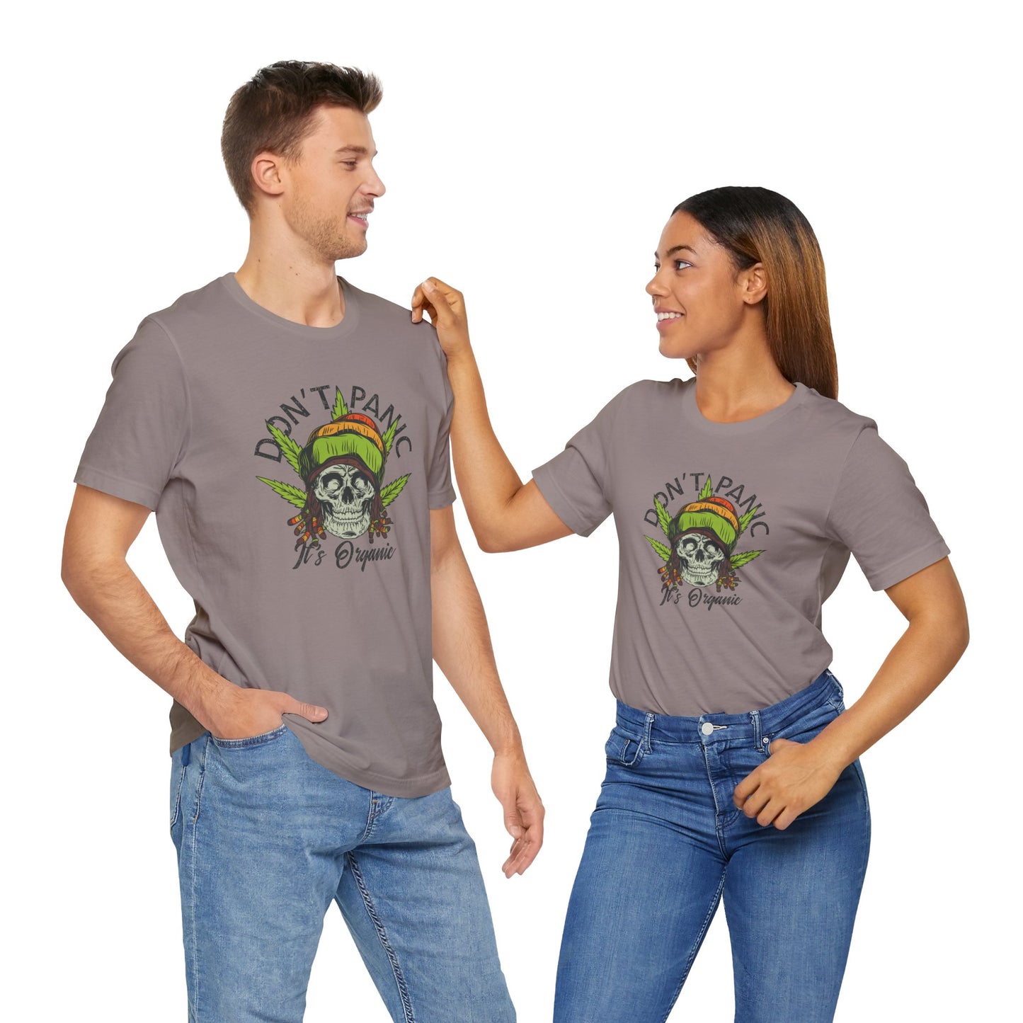 Cannabis -- Don't Panic It's Organic (Adult Unisex Tee)