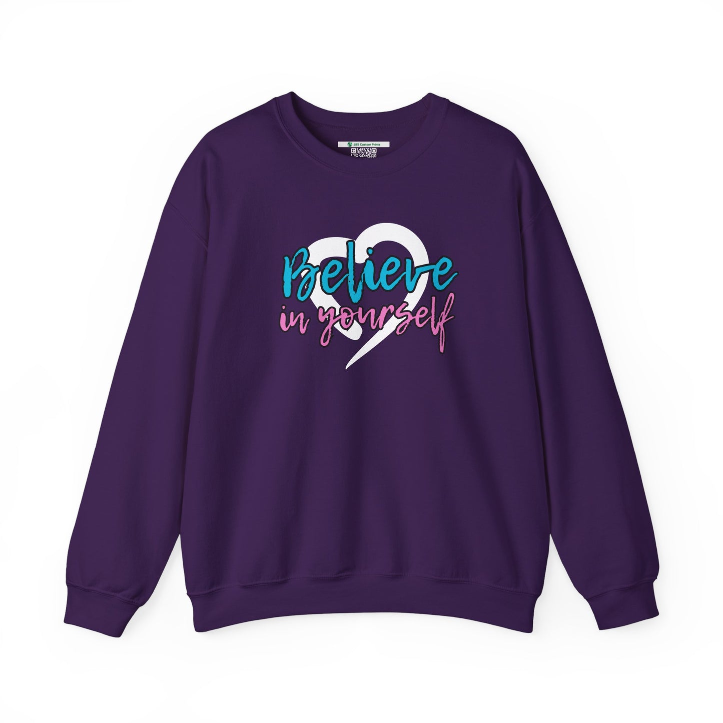 Believe In Yourself -- Blue/Pink (Adult Unisex Crewneck Sweatshirt)