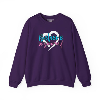 Believe In Yourself -- Blue/Pink (Adult Unisex Crewneck Sweatshirt)
