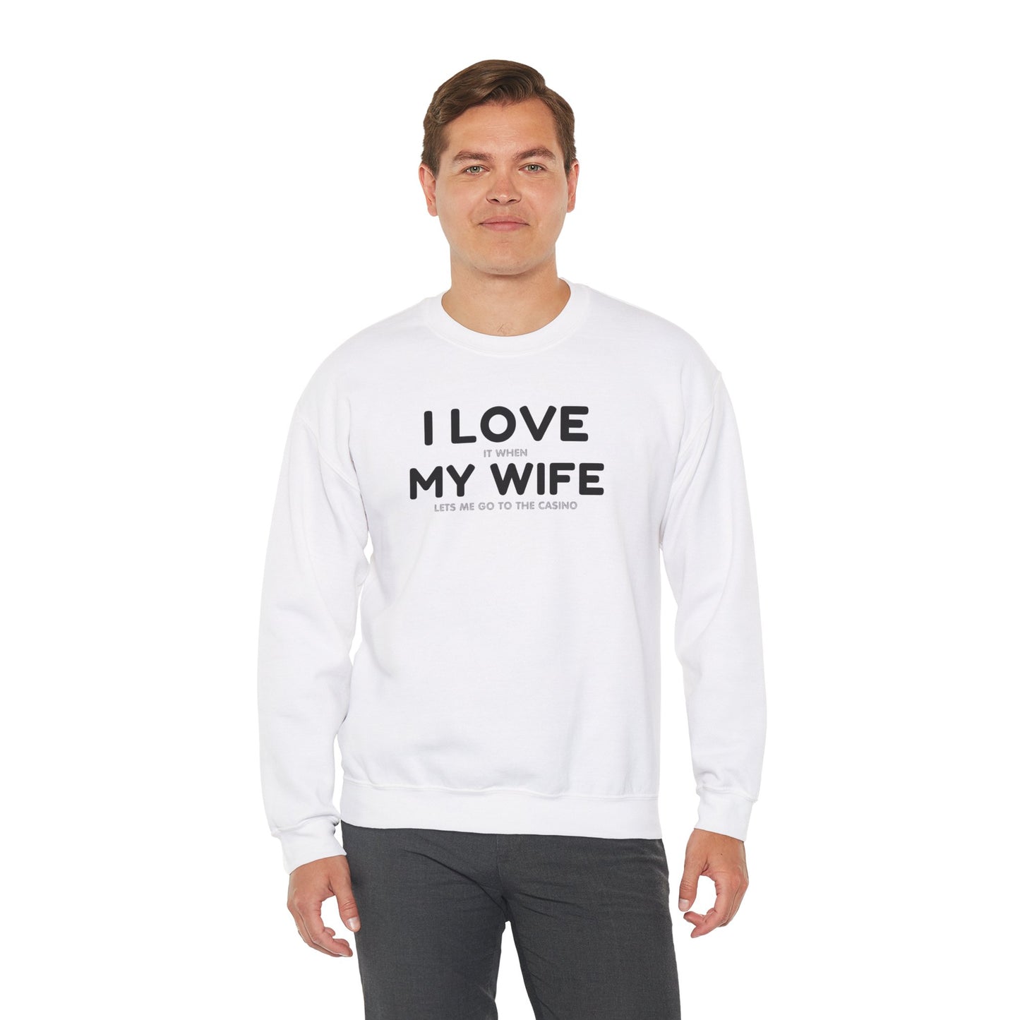 I Love My Wife (Adult Unisex Crewneck Sweatshirt)