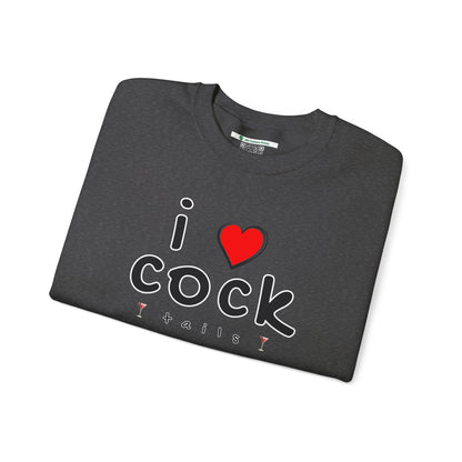 I Love Cocktails -- Playful Font (Adult Unisex Crewneck Sweatshirt)