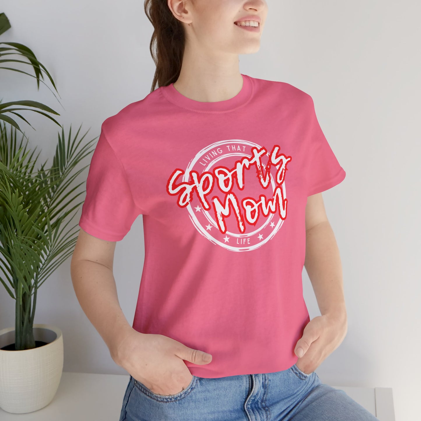 Sports Mom -- Red Font (Adult Unisex Tee)