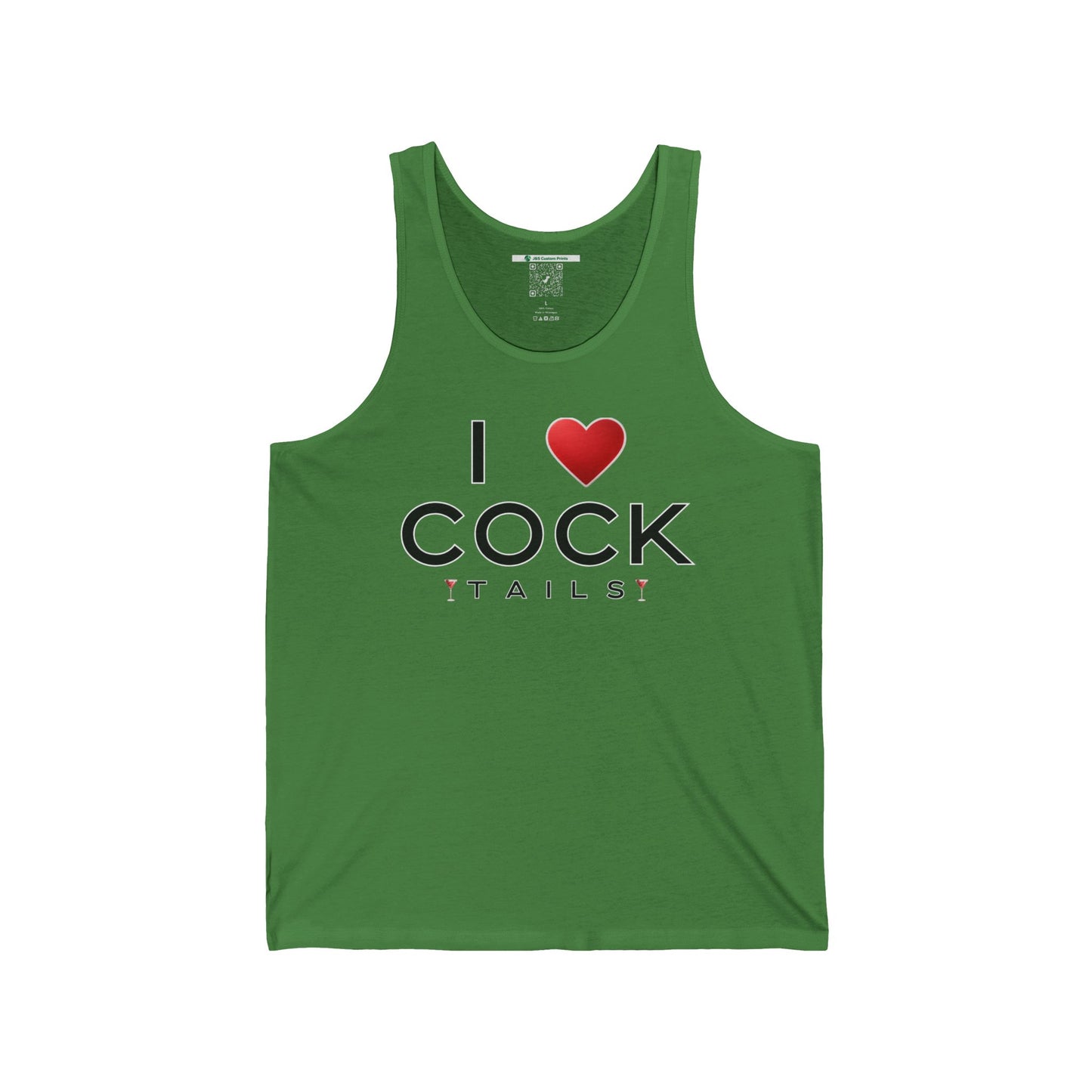 I Love Cocktails -- Simple Font (Adult Unisex Tank Top)