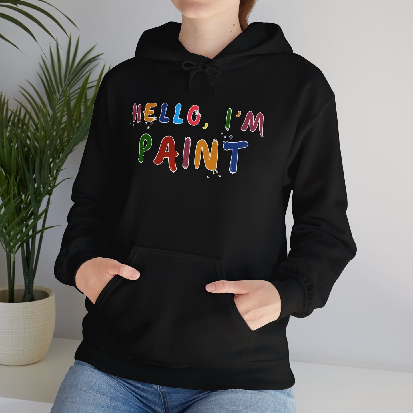 Matching Couple's Set -- Hello, I'm Paint (Adult Unisex Hooded Sweatshirt)