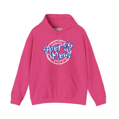 Sports Mom -- Blue Font (Adult Unisex Hooded Sweatshirt)