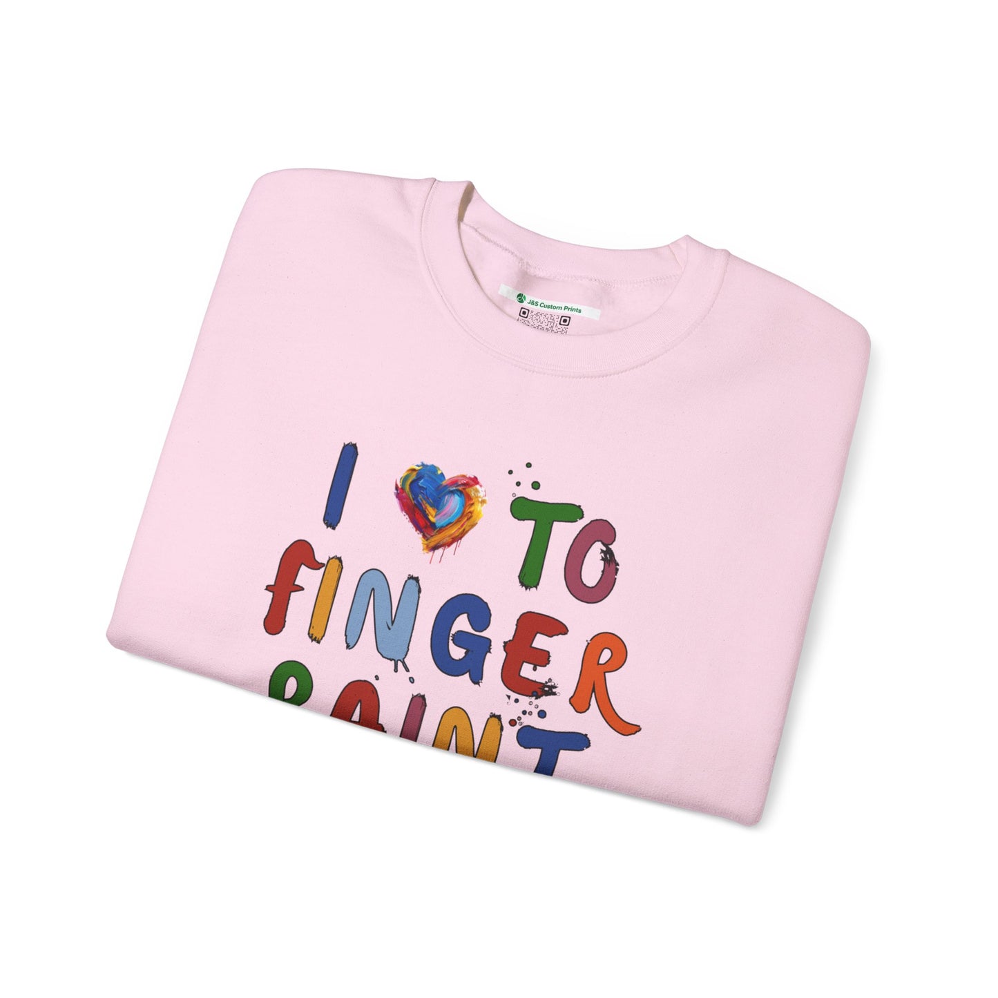 Matching Couple's Set -- I Love to Fingerpaint (Adult Unisex Crewneck Sweatshirt)
