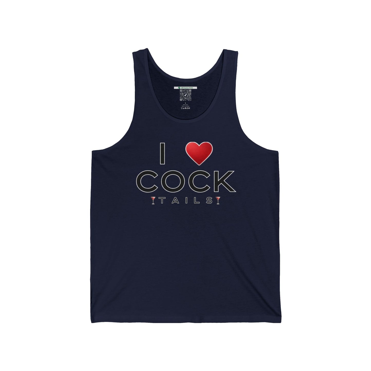I Love Cocktails -- Simple Font (Adult Unisex Tank Top)