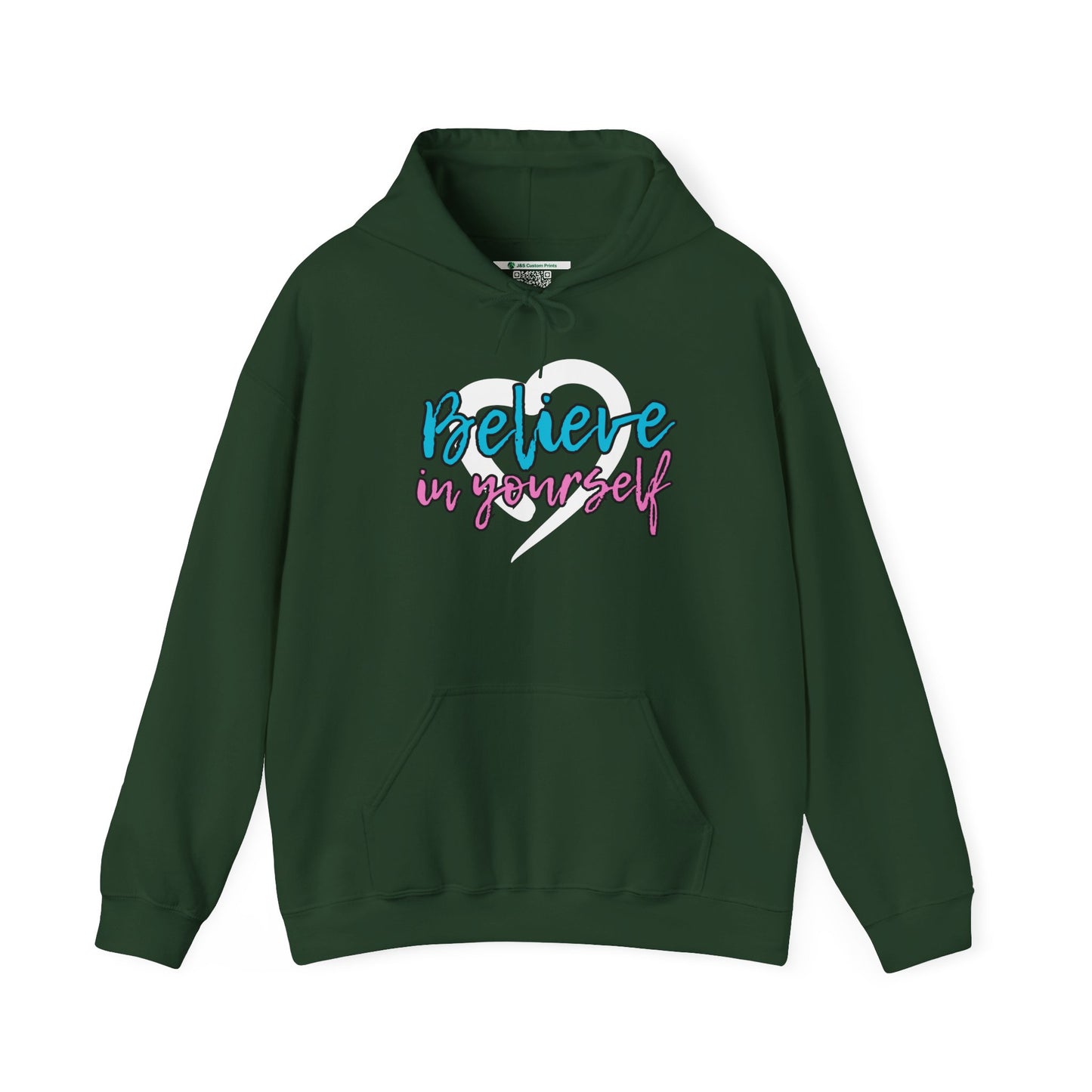 Believe In Yourself -- Blue/Pink (Adult Unisex Hooded Sweatshirt)