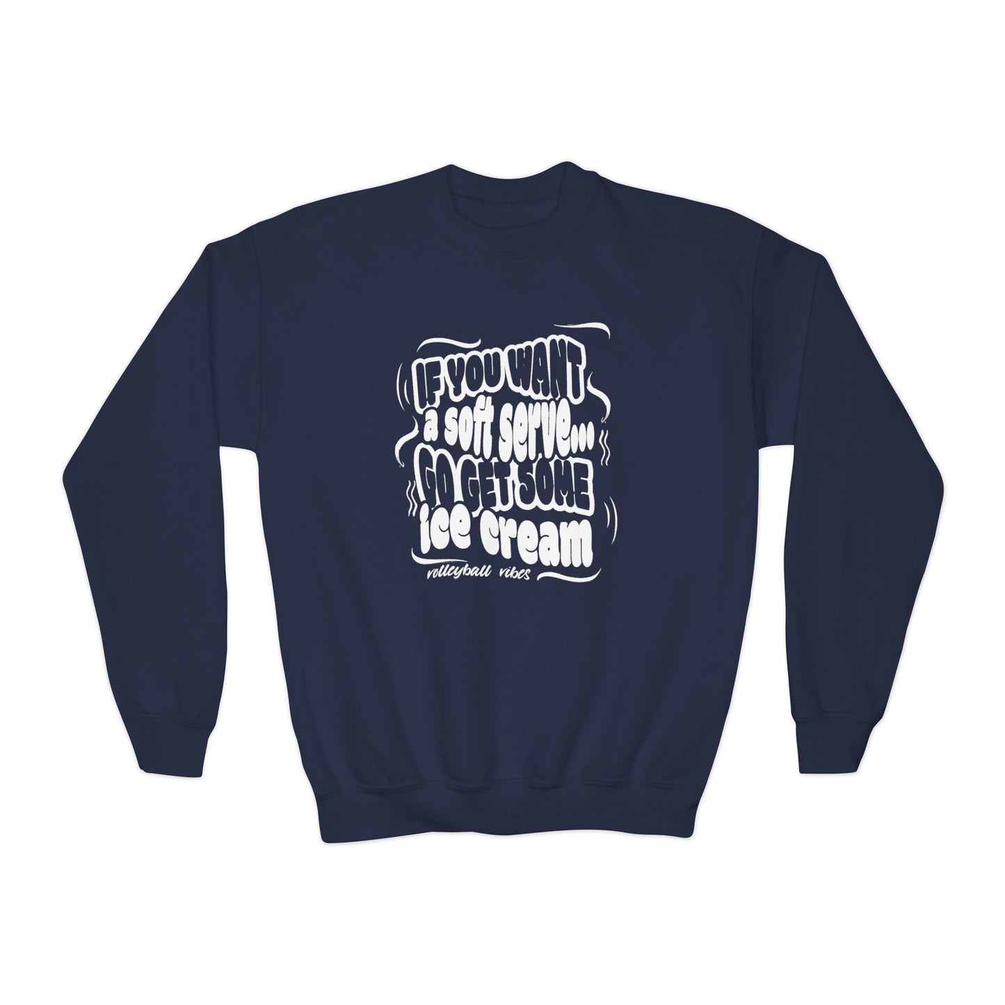 Volleyball Soft Serve (Youth Unisex Crewneck Sweatshirt)