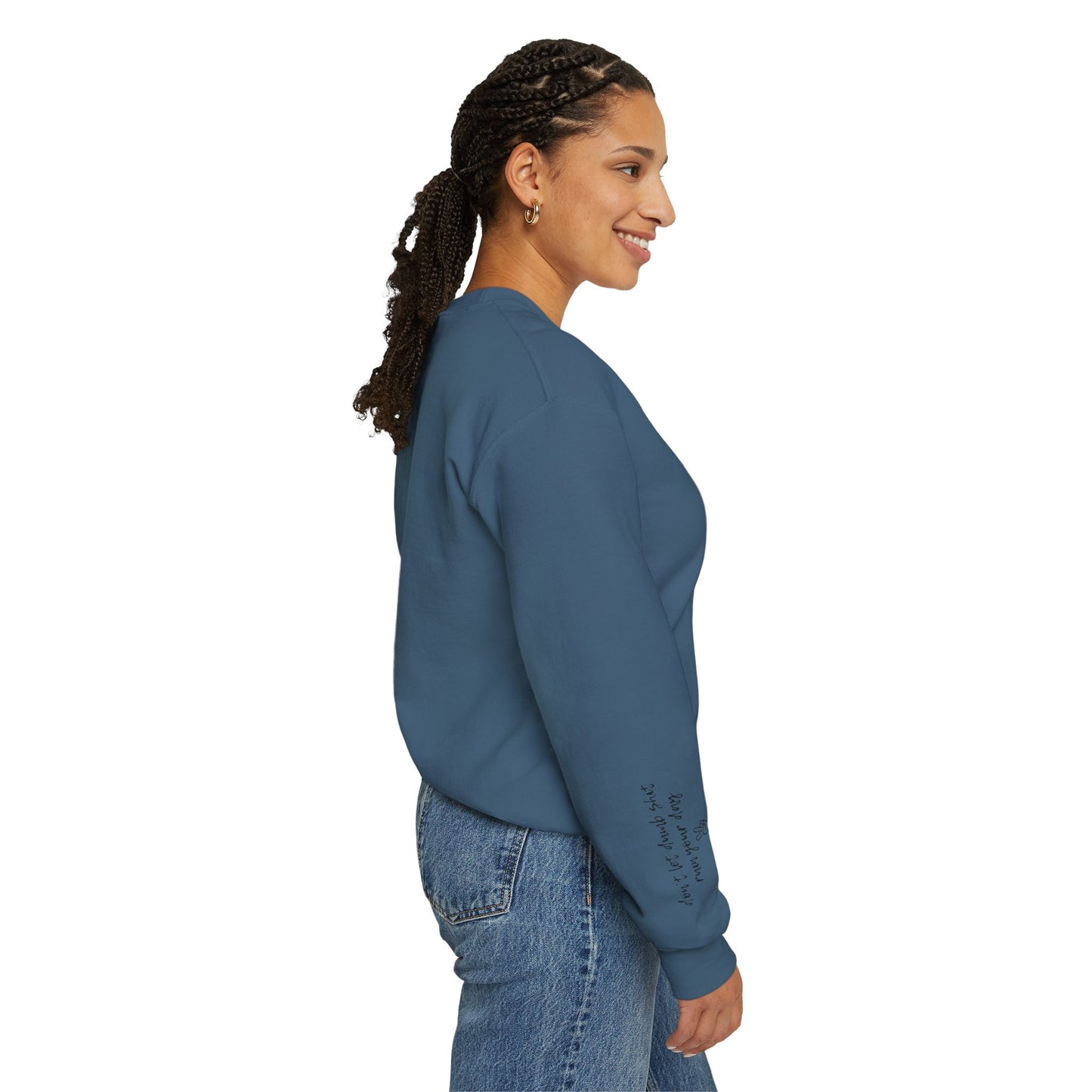 Peace Sign [Sleeve Message] (Adult Unisex Crewneck Sweatshirt)