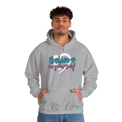 Believe In Yourself -- Blue/Pink (Adult Unisex Hooded Sweatshirt)