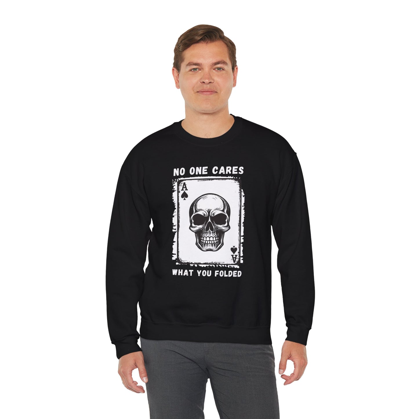 No One Cares What You Folded (Adult Unisex Crewneck Sweatshirt)