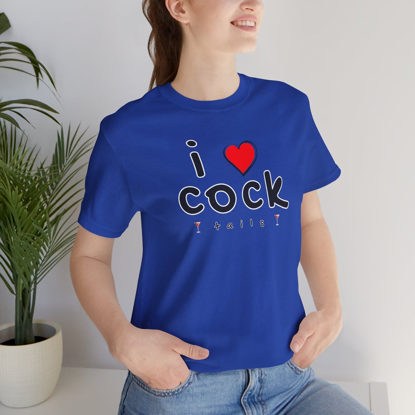 I Love Cocktails -- Playful Font (Adult Unisex Tee)