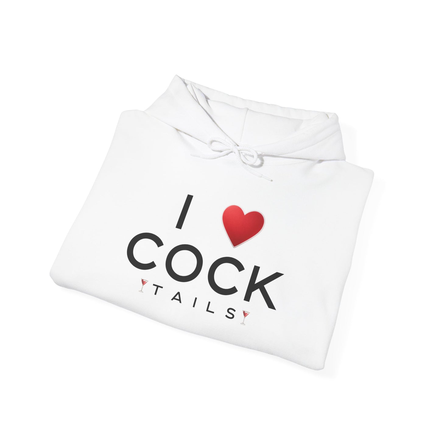 I Love Cocktails -- Simple Font (Adult Unisex Hooded Sweatshirt)