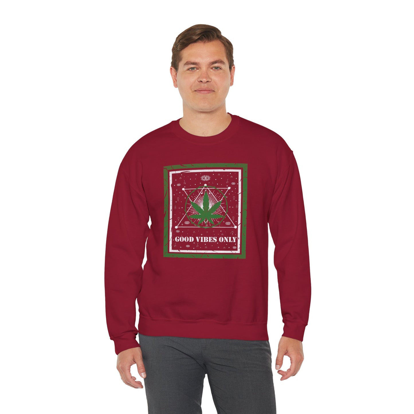 Cannabis -- Good Vibes Only (Adult Unisex Crewneck Sweatshirt)