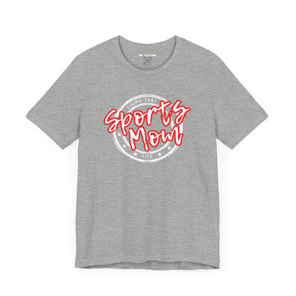 Sports Mom -- Red Font (Adult Unisex Tee)