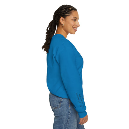 Peace Sign [Sleeve Message] (Adult Unisex Crewneck Sweatshirt)