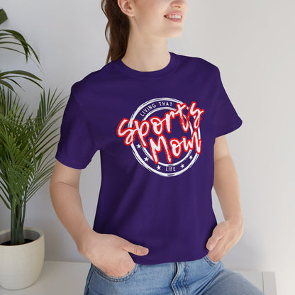 Sports Mom -- Red Font (Adult Unisex Tee)