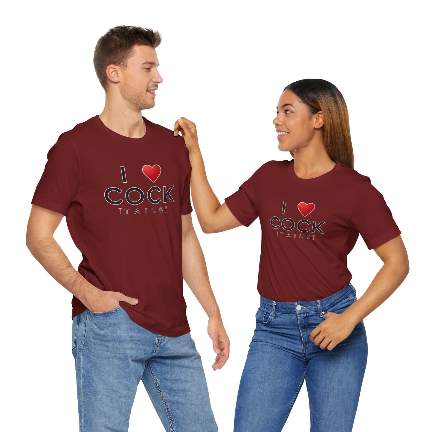 I Love Cocktails -- Simple Font (Adult Unisex Tee)
