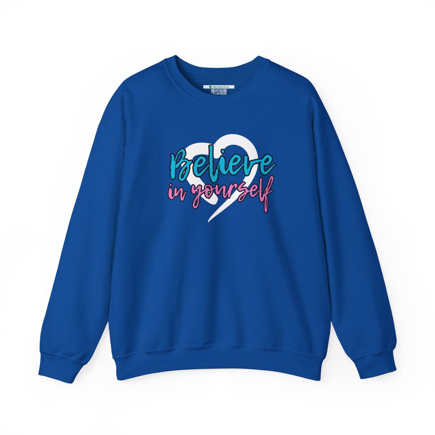 Believe In Yourself -- Blue/Pink (Adult Unisex Crewneck Sweatshirt)