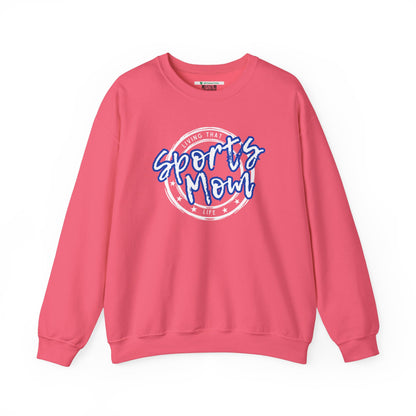 Sports Mom -- Blue Font (Adult Unisex Crewneck Sweatshirt)