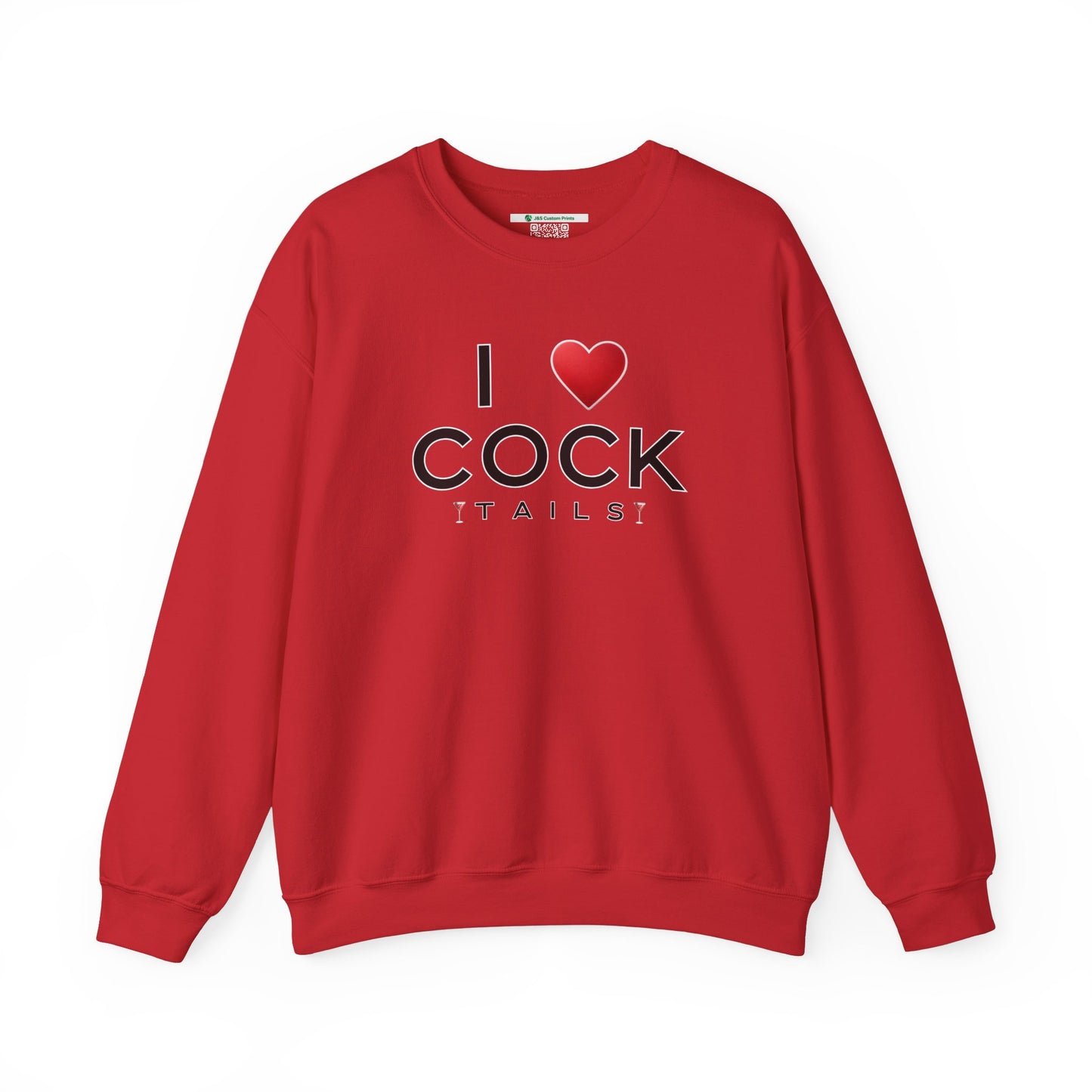 I Love Cocktails -- Simple Font (Adult Unisex Crewneck Sweatshirt)