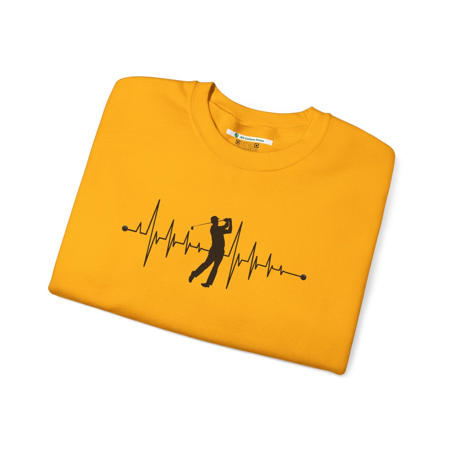 Golf Heartbeat (Adult Unisex Crewneck Sweatshirt)