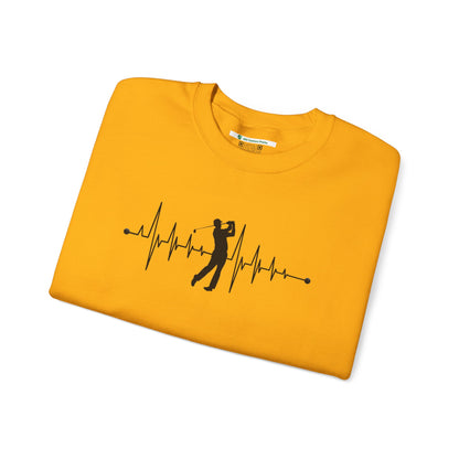 Golf Heartbeat (Adult Unisex Crewneck Sweatshirt)