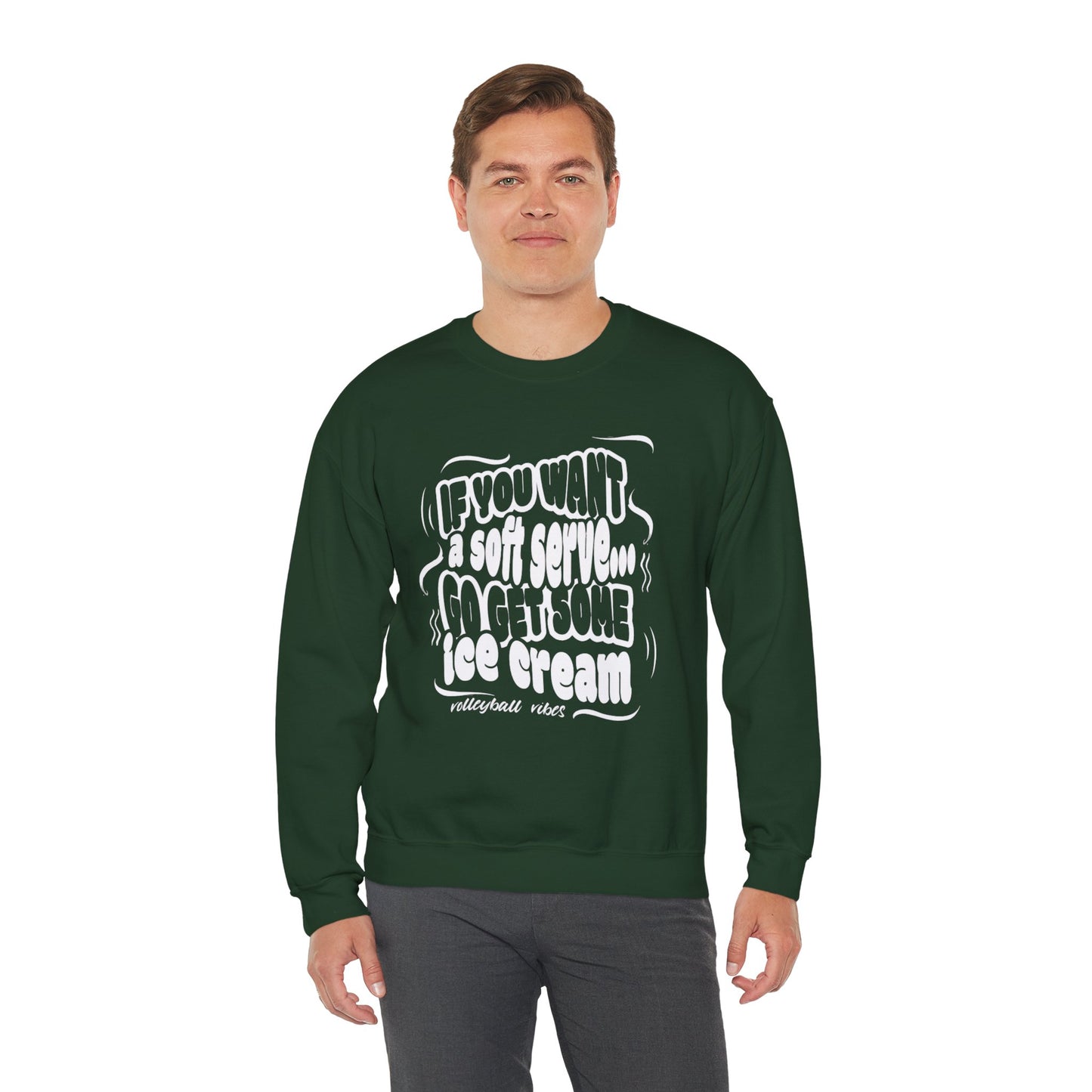 Volleyball Soft Serve (Adult Unisex Crewneck Sweatshirt)