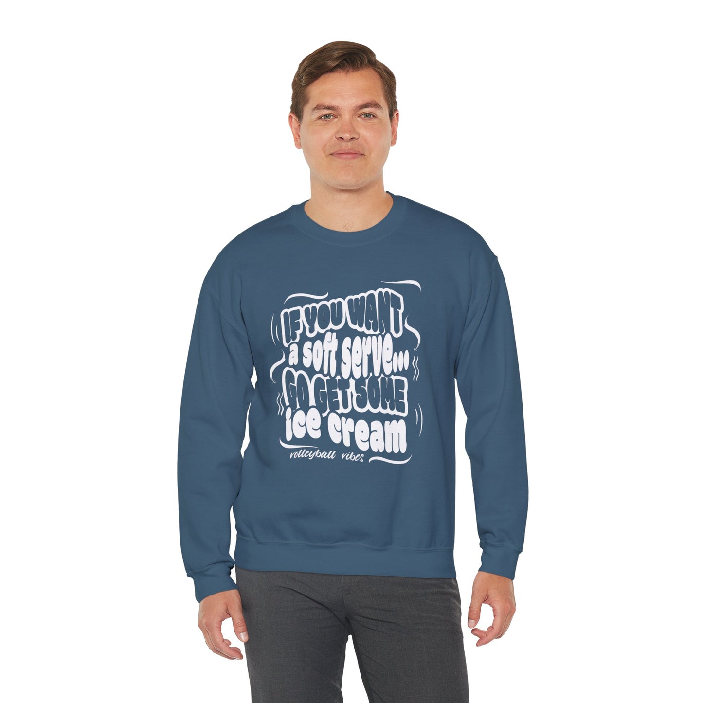 Volleyball Soft Serve (Adult Unisex Crewneck Sweatshirt)