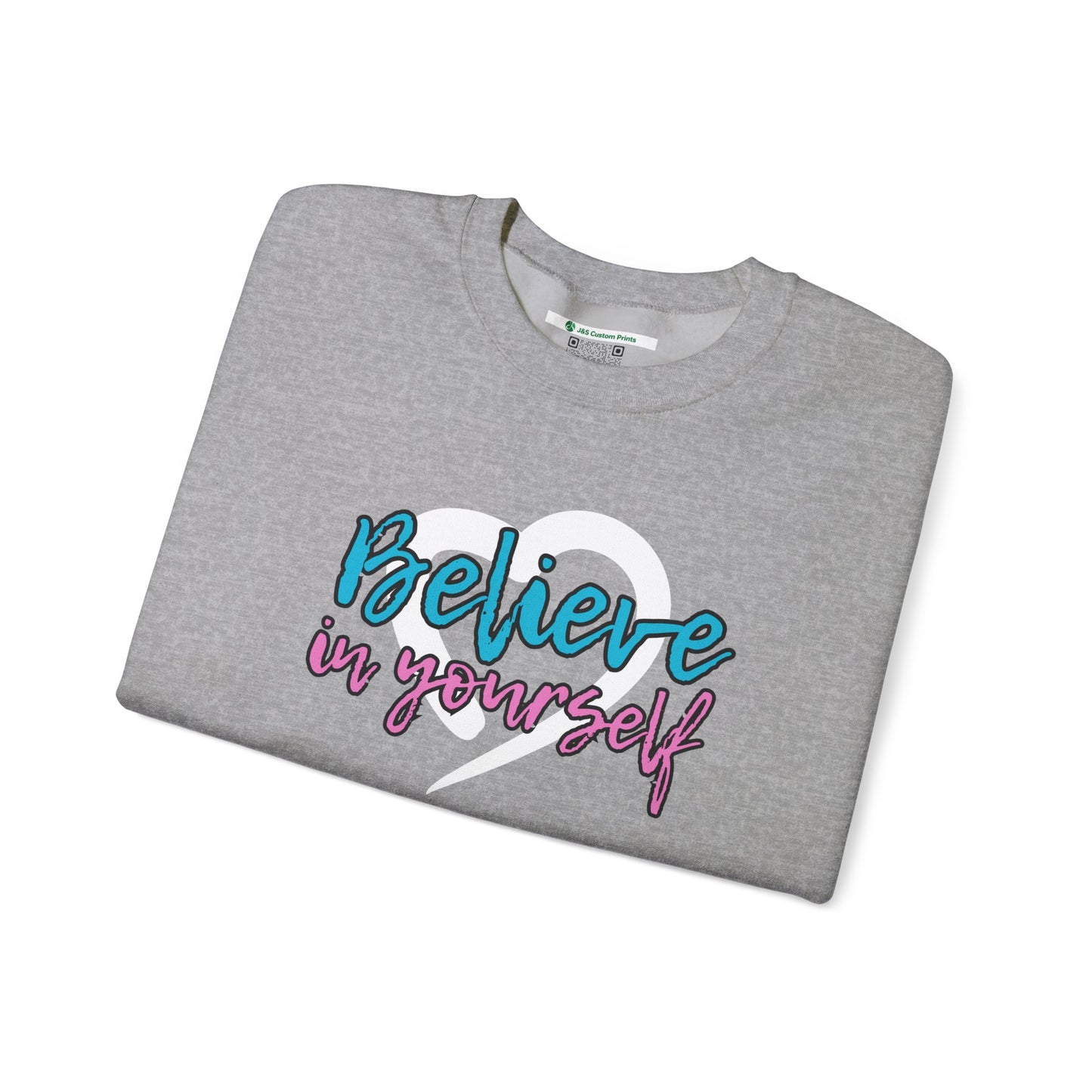 Believe In Yourself -- Blue/Pink (Adult Unisex Crewneck Sweatshirt)