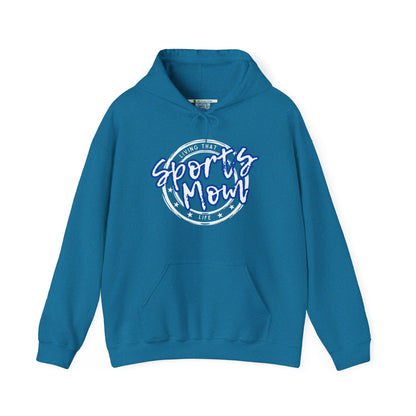Sports Mom -- Blue Font (Adult Unisex Hooded Sweatshirt)