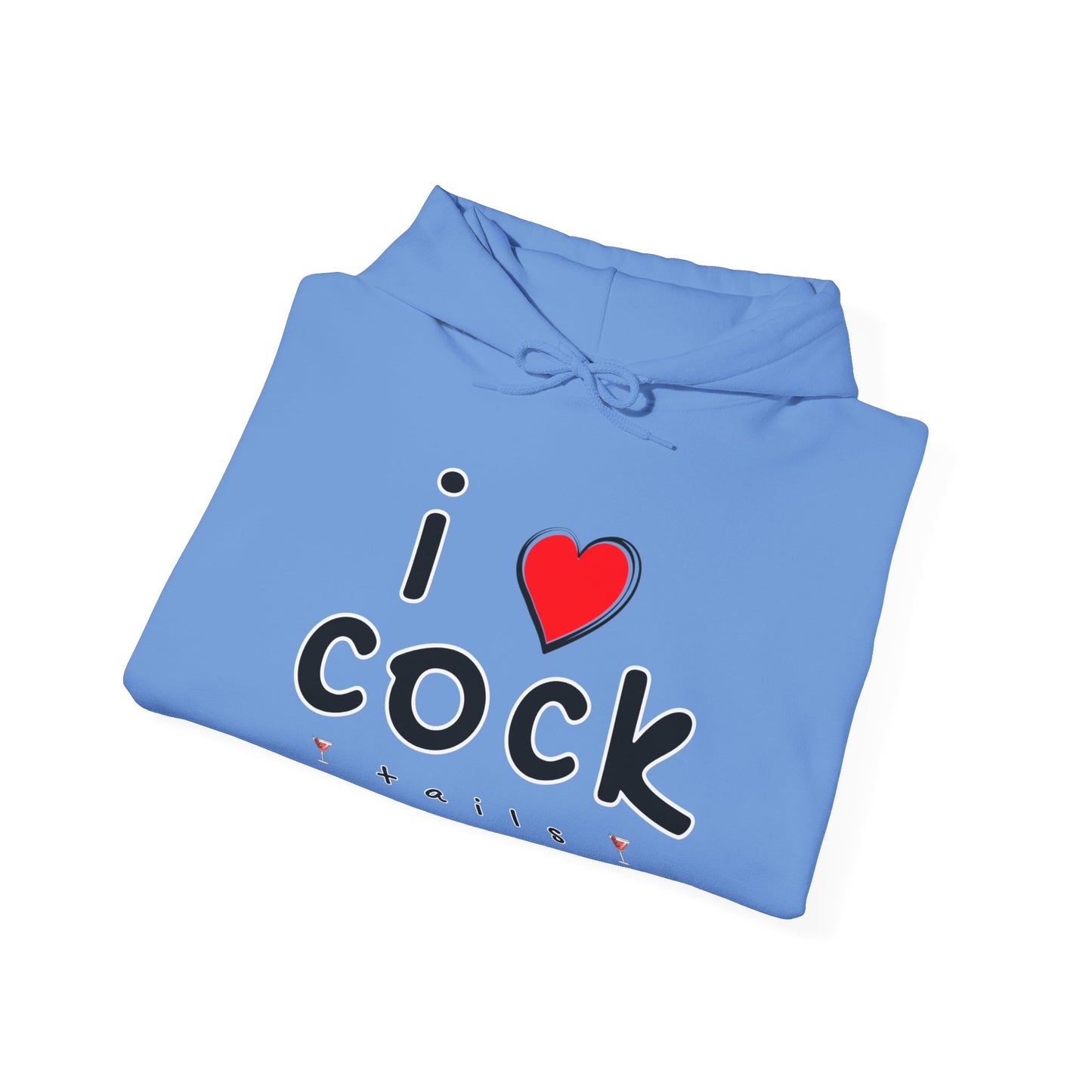 I Love Cocktails -- Playful Font (Adult Unisex Hooded Sweatshirt)