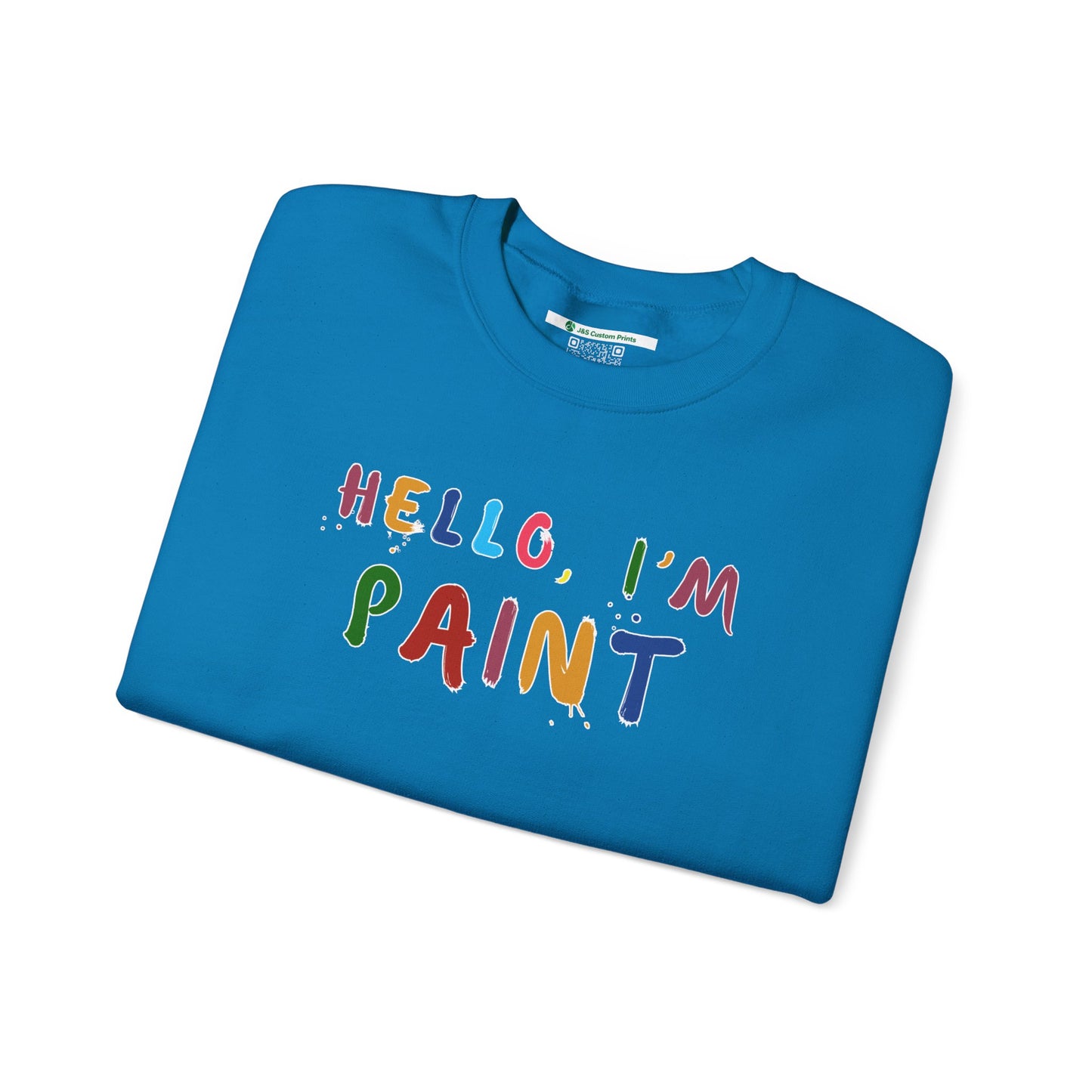 Matching Couple's Set -- Hello, I'm Paint (Adult Unisex Crewneck Sweatshirt)