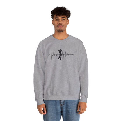Golf Heartbeat (Adult Unisex Crewneck Sweatshirt)
