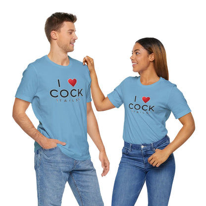 I Love Cocktails -- Simple Font (Adult Unisex Tee)