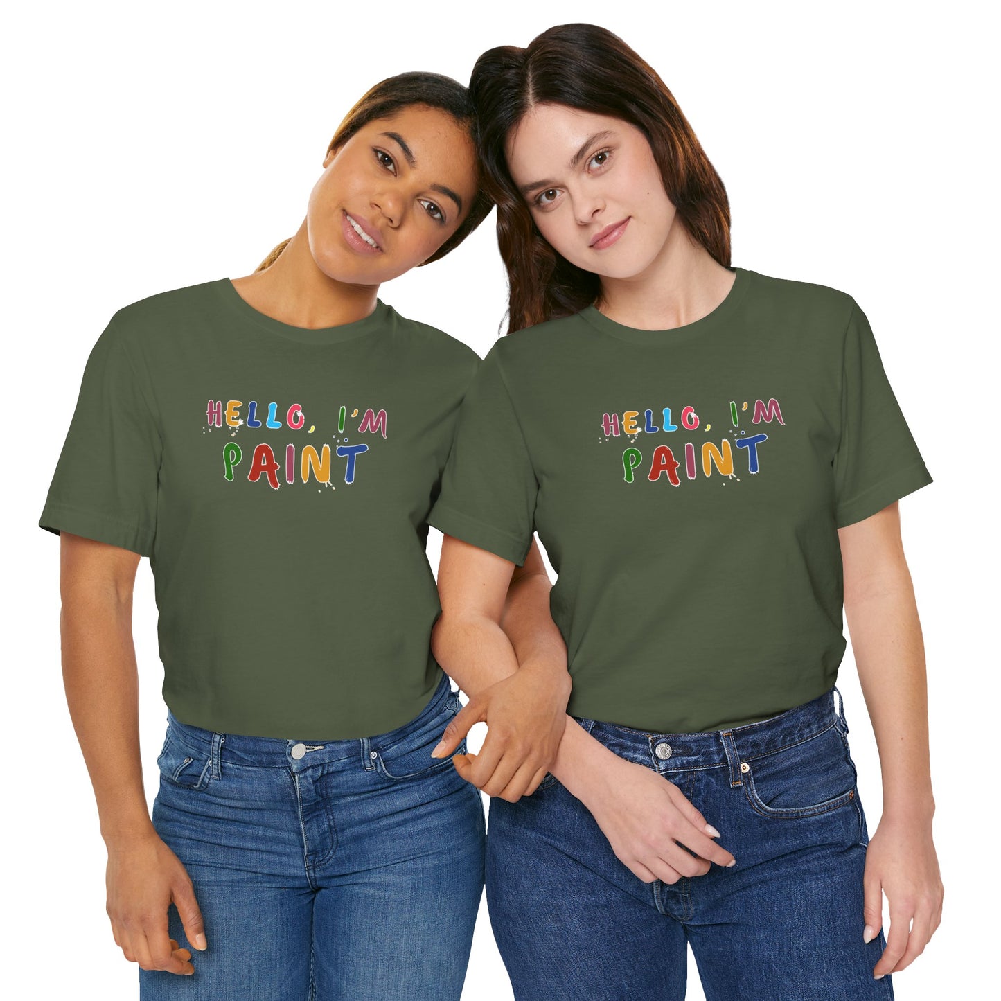Matching Couple's Set -- Hello, I'm Paint (Adult Unisex Tee)