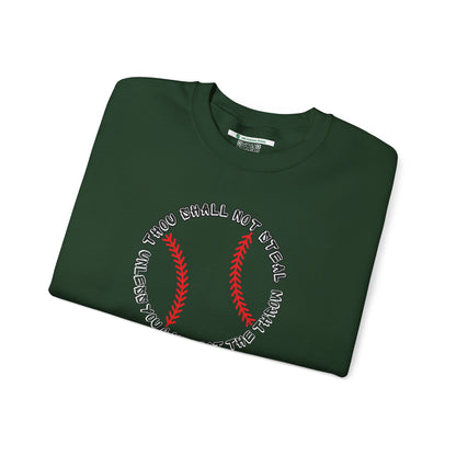 Thou Shall Not Steal Baseball (Adult Unisex Crewneck Sweatshirt)