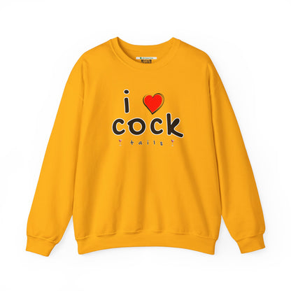 I Love Cocktails -- Playful Font (Adult Unisex Crewneck Sweatshirt)