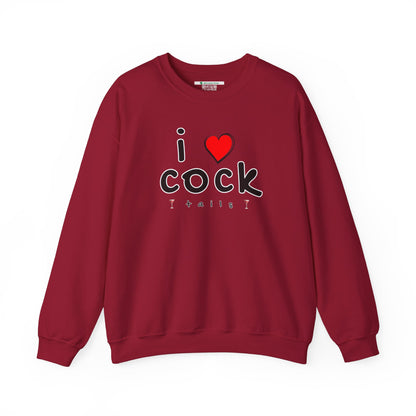I Love Cocktails -- Playful Font (Adult Unisex Crewneck Sweatshirt)