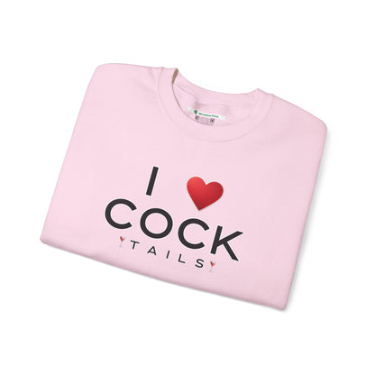 I Love Cocktails -- Simple Font (Adult Unisex Crewneck Sweatshirt)
