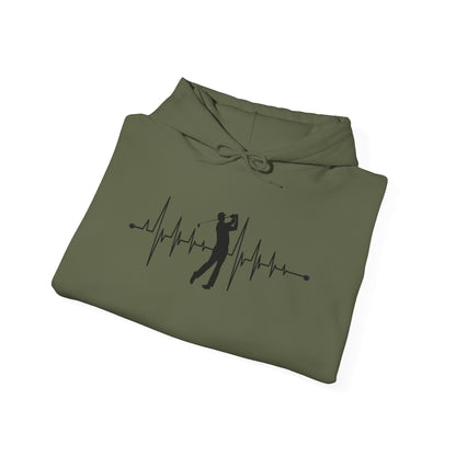 Golf Heartbeat (Adult Unisex Hooded Sweatshirt)
