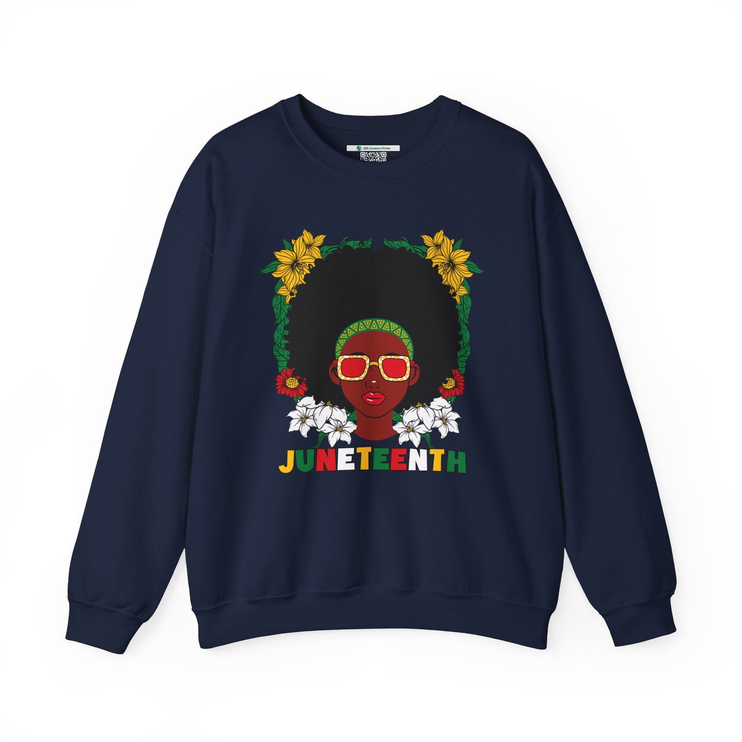 Juneteenth -- Afrocentric Design (Adult Unisex Crewneck Sweatshirt)