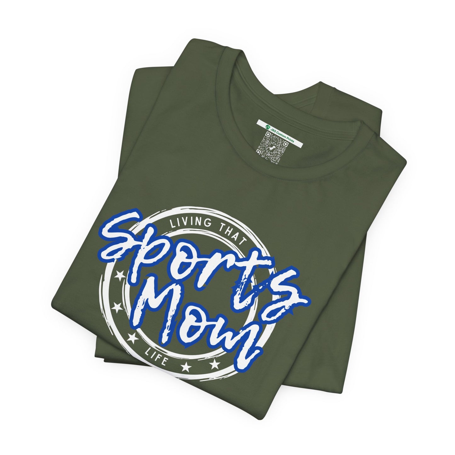 Sports Mom -- Blue Font (Adult Unisex Tee)
