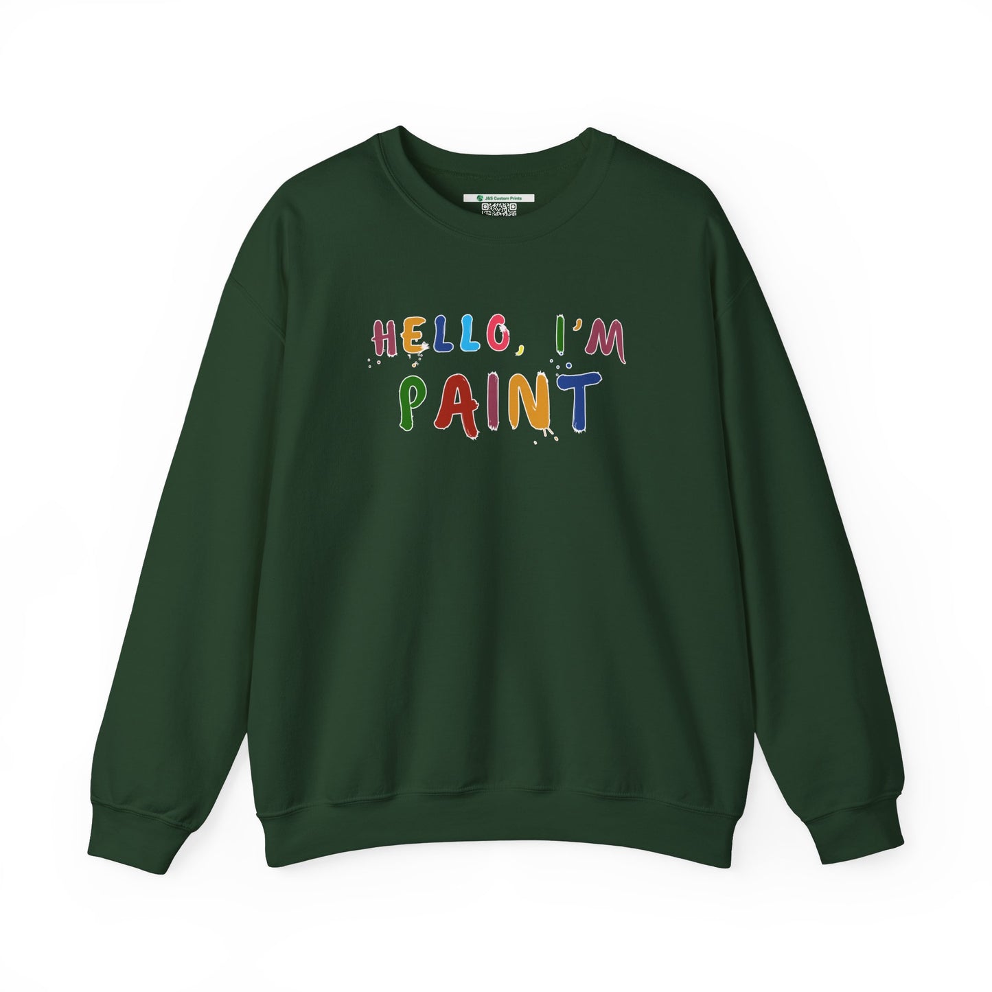 Matching Couple's Set -- Hello, I'm Paint (Adult Unisex Crewneck Sweatshirt)