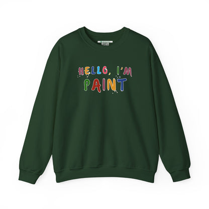 Matching Couple's Set -- Hello, I'm Paint (Adult Unisex Crewneck Sweatshirt)