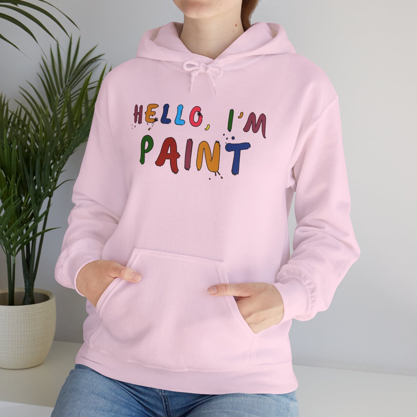 Matching Couple's Set -- Hello, I'm Paint (Adult Unisex Hooded Sweatshirt)